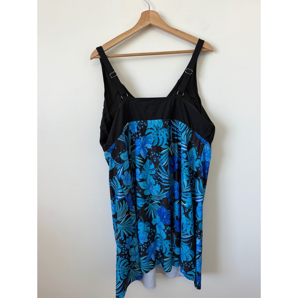 Hanna Nikole Blue Floral Swim Dress Top – Women's 24W – NWT - Picture 4 of 6